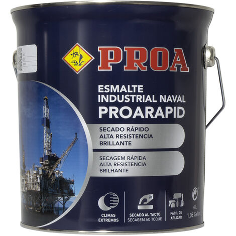 ESMALTE NAVAL E INDUSTRIAL PROARAPID. Rojo Óxido. 4 L. BRILLANTE. Esmalte de secado rápido y gran dureza. PROA