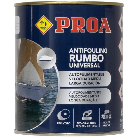 Patente autopulimentable APM. Antifouling.Especial para barcos de hierro/acero, madera y fibra. Negro 750 ML Proa