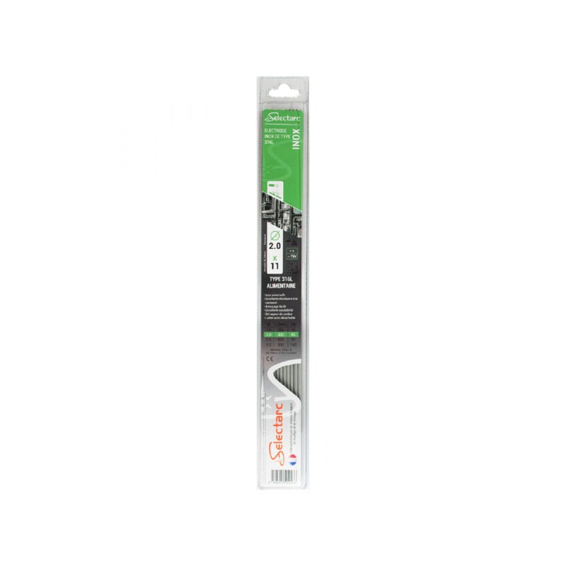 Baguettes soudure inox 316L 1.6mm lot de 14 - longueur 250mm Selectarc