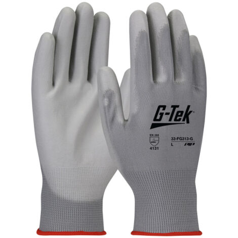 Gant de manutention fine tricoté polyester, enduction polyuréthane gris T11 PIP - 33-FG313/G-11
