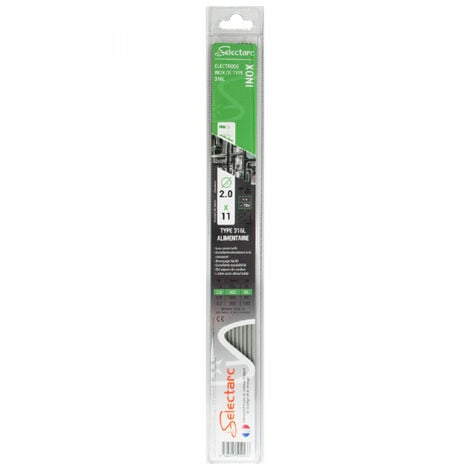 Baguettes soudure inox 316L 1.6mm lot de 14 - longueur 250mm Selectarc