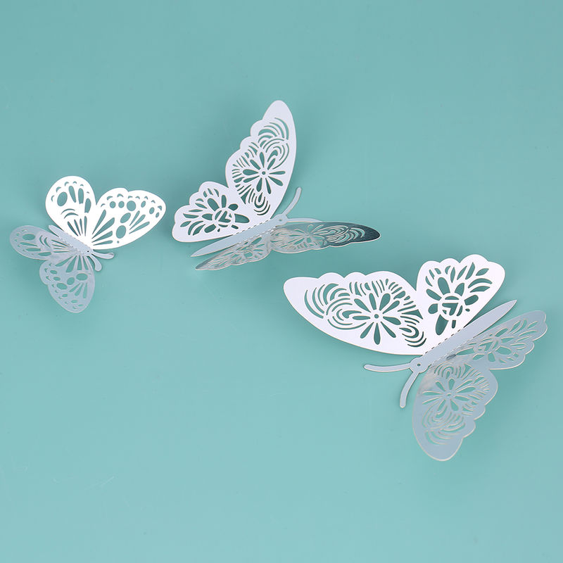 avec 3 Motifs Argent Luxbon 36pcs 3D Papillon Stickers Autocollants pour Murale Chambre d'enfants Mariage Fête 3 Tailles Différentes 