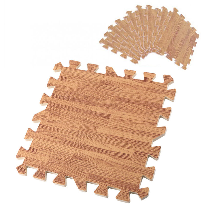 Bebe Tapis De Jeu En Mousse Tuiles Autobloquantes Sol Non Toxique Enfants Impermeable Bebes Rampants 60x60cm Tan