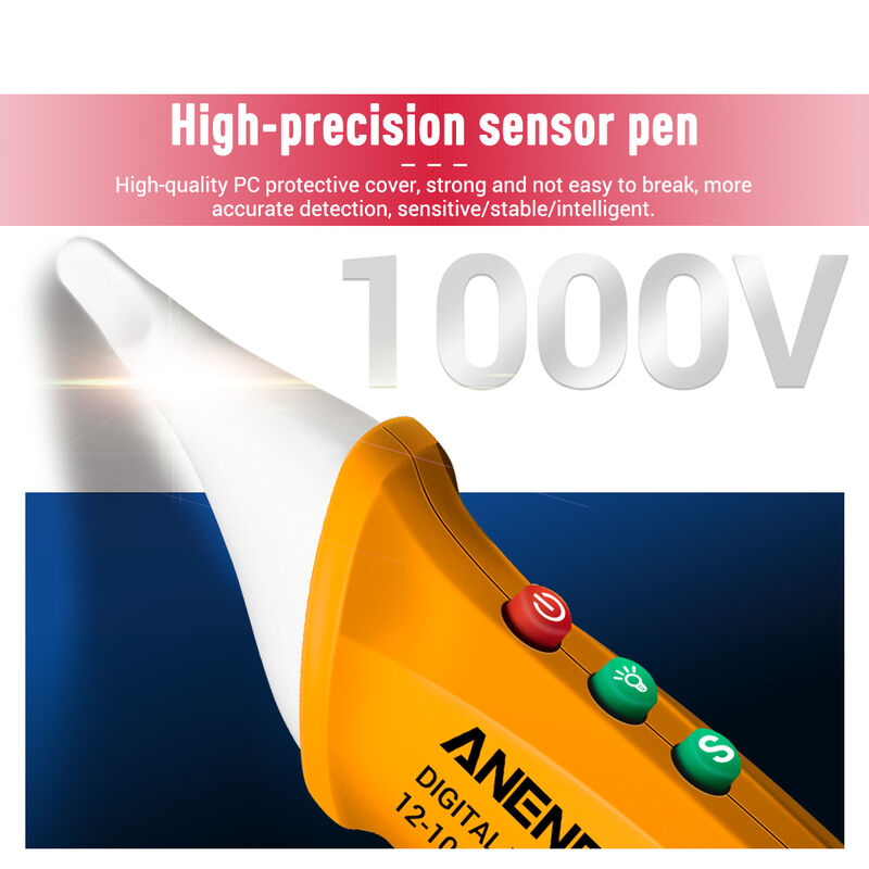 12-1000 V - Détecteurs de tension AC//DC sensibilité réglable DIYWORK Testeur numérique intelligent sans contact VC1010 Testeur de capteur de courant noir