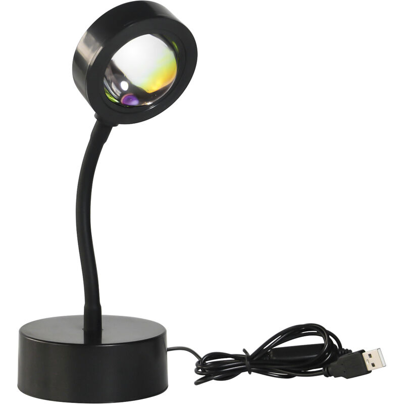 lampe coucher de soleil TwoPinMall Lampe de Coucher de Soleil Veilleuse Romantique USB LED Projection Lampe avec Rotation à 180° pour Salon Chambre Cadeau Romantique 