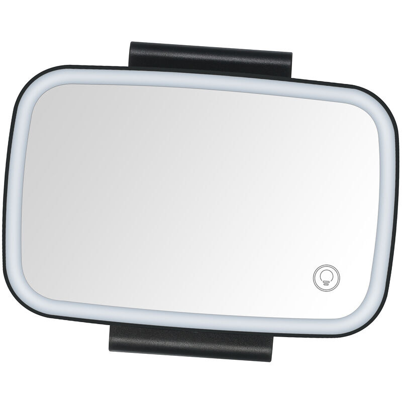 NewIncorrupt Miroir de vanité de voiture Miroir cosmétique pliant à 3 sections Miroir de visière de voiture pare-soleil automatique Miroir de maquillage automatique réglable
