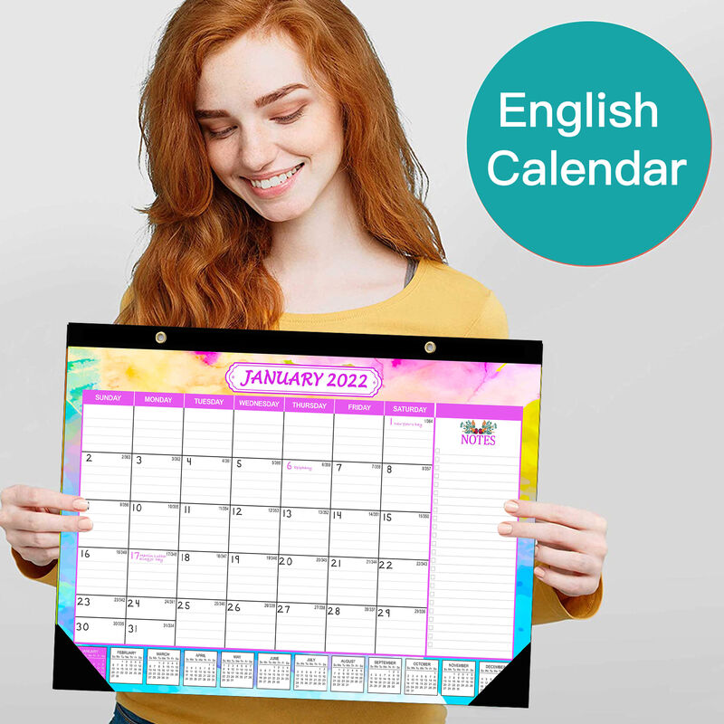 Calendrier Bambou 2023 Calendrier Mural 2022-2023 Agenda Mensuel De Janvier 2022 À Juin 2023 17 X  12 Pouces À Double Fil Avec Dates Juliennes Pour Planifier L'organisation  De Votre Bureau À Domicile£¬Style Coloré