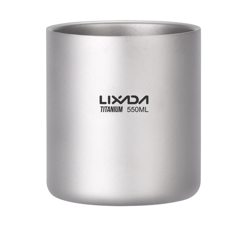 Lixada 330 ML Double Paroi en Titane Tasse d/'eau Café Thé Tasse pour La Maison en Plein Air Camping Randonnée Sac à Dos Pique-Nique avec Poignées//sans Poignées