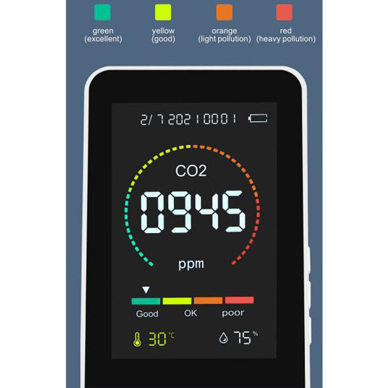 Color : D9 B W-L Multifonctionnel Détecteur qualité de lair intérieur/extérieur HCHO Amp;Compteur TVOC testeur CO2 Moniteur CO □ Tester Moniteur de qualité de lair 