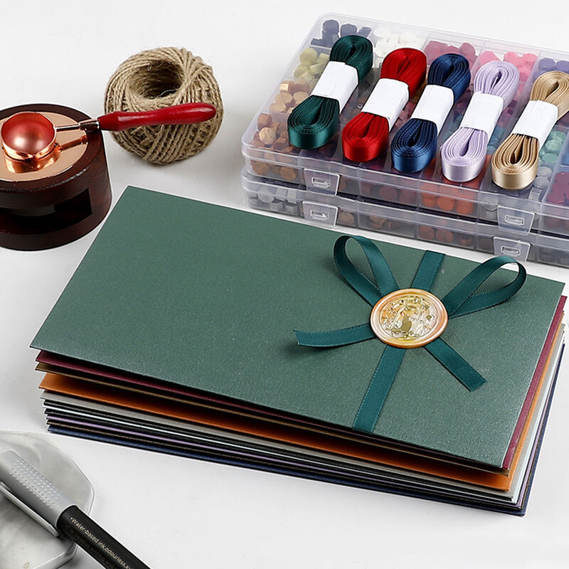 Cire a cacheter avec cuillère à Perles en Laiton pour décoration d'enveloppe de Carte RoseFlower Kit de Sceau Cire rétro Lapin Sakura 23 * 11 cm