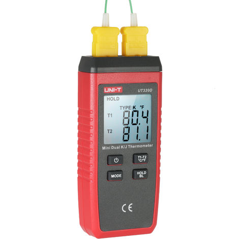 Uni T Ut3d Thermometre Numerique A Affichage A Cristaux Liquides A 2 Canaux Type K J