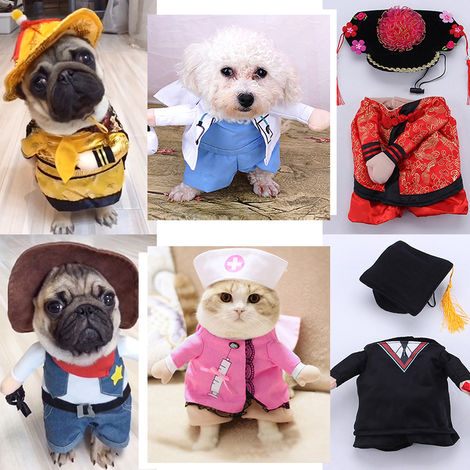 Drole Chien Chat Vetements Halloween Party Cosplay Costumes Pour Animaux Rose Xl