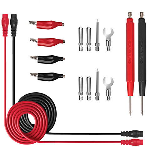 Câbles de test noir/rouge avec embouts