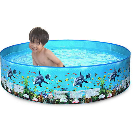 Piscine Pliant Piscine Inflation Sans Plastique Dur Portable Famille Piscine Ronde Piscine Pour Bebes Enfants Adultes