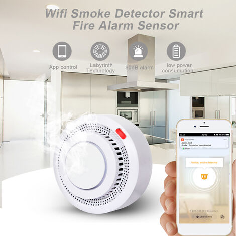 Digital Smart alarme incendie Capteur Détecteur de fumée avec APP Contrôle Pour Cuisine Maison 