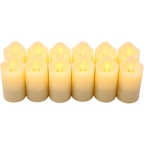 24 Paquets Bougies Chauffe-Plat à LED Scintillantes Bougies sans Flamme Bougies à Thé Votives à Piles avec Lumière Jaune Chaude pour Mariage Noël Anniversaire Noir
