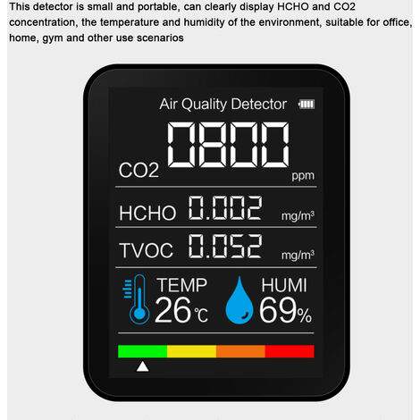 avec application WIFI HCHO température Testeur de qualité de l'air TVOC 