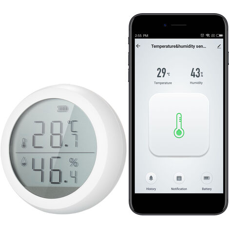 pour maison serre capteur de température et d'humidité WiFi fonctionne avec Alexa Google Home sous-sol SIWEI Thermomètre hygromètre intelligent cave à cigares pour animaux domestiques 