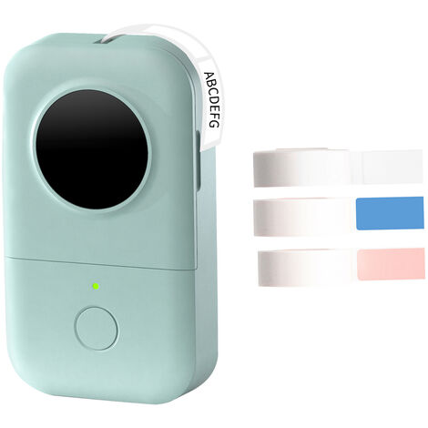 Imprimante d'étiquettes de mémo Photo Portable Mini Bluetooth Smart Imprimante à Papier Thermique Imprimante d'étudiant-Bleu Vert 