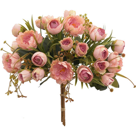 Soie Artificielle Pivoine Faux Fleurs Bouquet Bouquet Maison Mariage Fête Jardin Décoration 