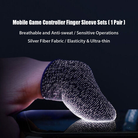 Compatible avec iPhone/iPad/téléphone Android et tablette Anti-transpiration Respirant Lot de 8 manchons pour doigts de jeu Pour écran tactile 