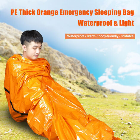 En aluminium 2Pcs Film d'urgence Sac de couchage imperméable Camping Thermique Sleep Bags 