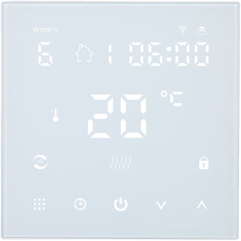 Wi-Fi Smart Smart Thermostat Thermostat Temperature Control Controle Lcd Affichage Ecran Tactile Panneau Programmable Minuterie 16A Pour Chauffage Electrique, 16A