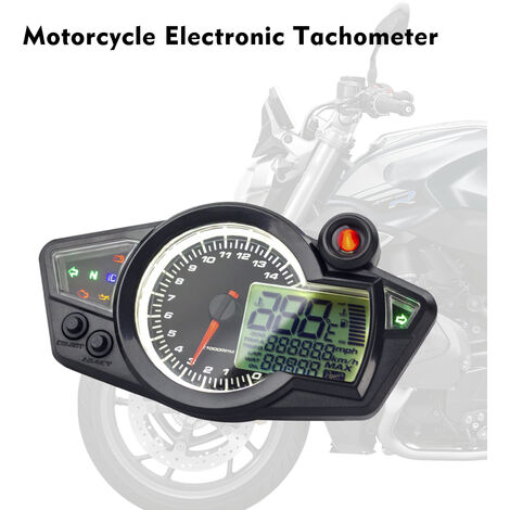 Blanc Compteur kilométrique de rétroéclairage à LED double affichage numérique de signal de jauge de compteur de vitesse de moto 