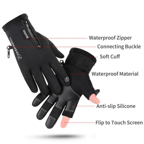 Coikes Gants d'hiver gants thermiques légers pour hommes gants d'écran tactile avec silicone antidérapant conduite marche femmes gants de cyclisme à manchette élastique pour cyclisme course