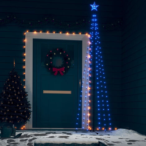 Sapin de Noel cone 136 LED bleu Decoration 70x240 cm