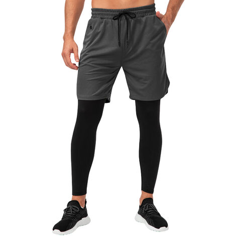 Short Sport Leggings D'EntraîNement Sportif pour Hommes Pantalons De Fitness éLastique Shorts
