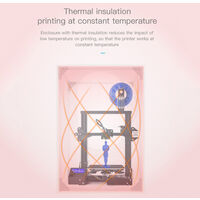 Creality 3D Protection Du Boitier De L'Imprimante 3D Couverture Fireproof Conservation De La Chaleur Ignifuge, Noir, L