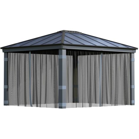 Canopia Moustiquaires pour tonnelle de jardin Dallas 4X2 Gris (1/5)