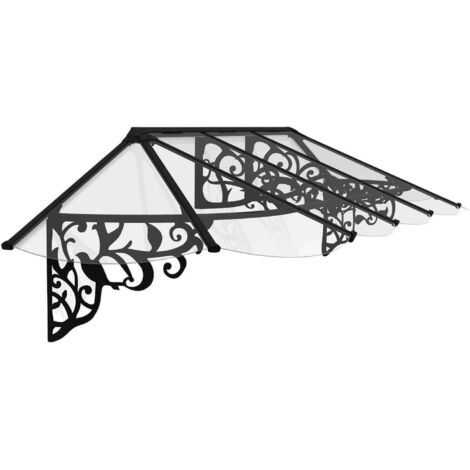 Palram - Canopia – Marquise de porte Lily 319cm – Aluminium antirouille – Panneaux transparents 4mm résistants UV – Kit de montage inclus