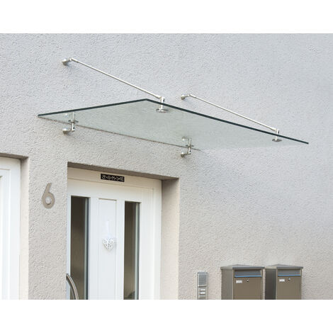 Canopia By Palram – Marquise de porte Taurus 140 x 90 cm en verre trempé – Traitement anti-UV – Kit DO IT YOURSELF facile à installer