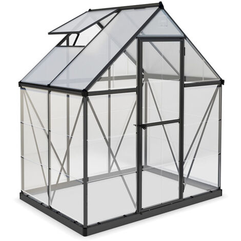Palram - Canopia – Serre de jardin polycarbonate 126x185x208 cm – Aluminium hybride – Épaisseur parois 0,7 mm – Surface 2,3 m² – Panneaux UV bloquants