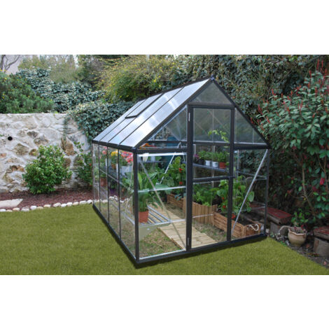 Canopia By Palram – Serre de jardin polycarbonate 2,3 m² – Dimensions 247 x 185 x 208 cm – Cadre aluminium et socle acier galvanisé – Panneaux UV résistants