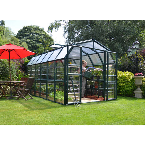 Palram – Serre de jardin polycarbonate 8x12 pieds vert – Surface 6,9 m² – Structure en résine et aluminium – Épaisseur parois 0,7 mm – 702493 (1/5)