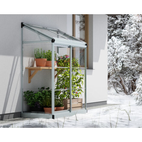 Palram – Serre de jardin polycarbonate adossée 0,75m² – Dimensions 125x63,5x160cm – Épaisseur 0,7mm – 702969