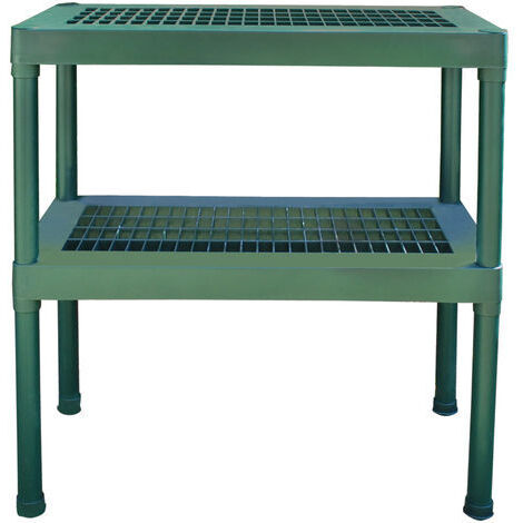 Palram – Table de culture résine 2 niveaux – Banc d'empotage léger en polypropylène – Drainage et circulation d'air optimisés – Pour serres