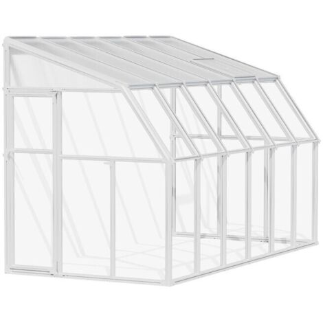 Palram – Véranda Sun Room 386 x 200,5 cm – Résine PVC et polycarbonate – Surface intérieure 7,74 m² – Résistance vent 90 km/h
