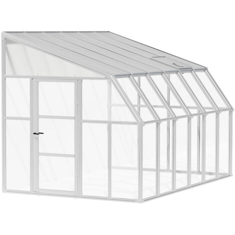 Palram – Véranda Sun Room blanche 6,2 m² – Structure en résine et aluminium – Panneaux en polycarbonate double paroi – Résistante aux UV