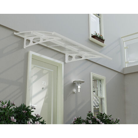 Palram - Canopia – Marquise de porte Bordeaux translucide – Structure galvanisée inoxydable – Vitrage résistant aux intempéries – Kit de montage inclus