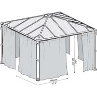 Rideaux en polyester imperméable pour tonnelle de jardin – Panneaux zippés pour intimité – Facile à installer – Résistant aux UV – La Maison Du Jardin