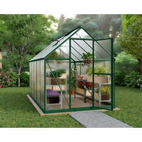 Palram – Serre de jardin polycarbonate 5,7m² – Panneaux double paroi 4mm – Cadre aluminium résistant à la rouille – Base en acier galvanisé