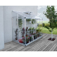 Palram – Serre de jardin adossée Lean To 0,8m² – Polycarbonate transparent – Cadre aluminium résistant – Montage facile avec gouttière intégrée