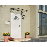 Canopia By Palram – Marquise de porte Venus 135.5 x 88 cm – Couverture polycarbonate 2 mm – Structure aluminium gris anthracite – Installation rapide