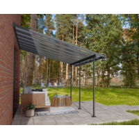 Canopia By Palram – Pergola Sierra gris en polycarbonate et aluminium – Toiture sans vis – Protection UV 100% – Design moderne pour terrasses