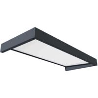 Palram - Canopia – Marquise de porte Sophia 215 x 95 cm – Panneau 4 mm résistant aux chocs – Aluminium laqué gris anthracite – Gouttière intégrée