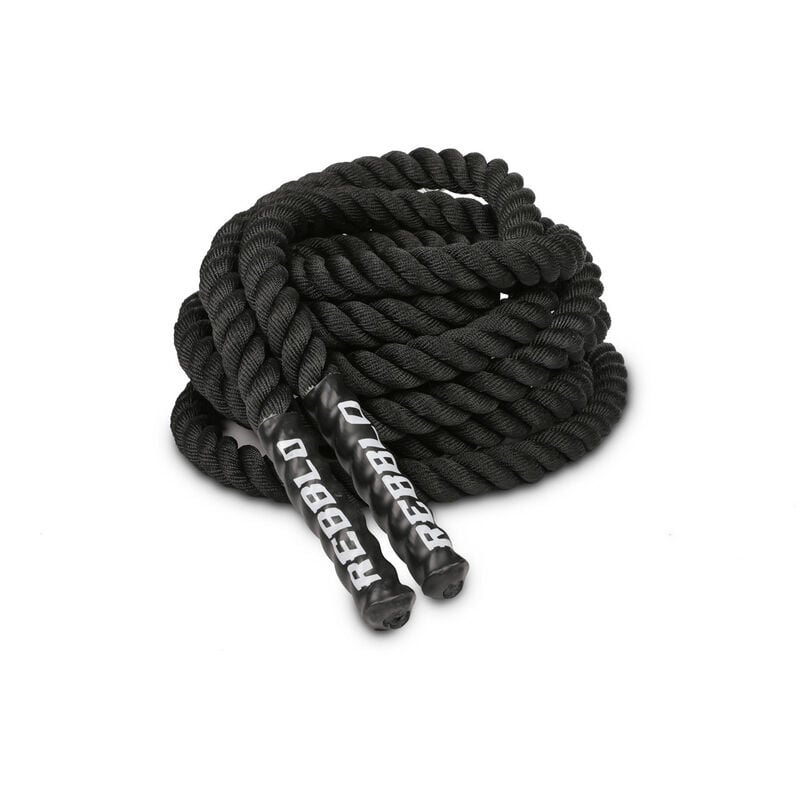 REBBLO Battle Rope, Cuerda de combate, Cuerda de entrenamiento, Cuerda de batalla, para entrenamiento muscular, resistencia y fuerza, abdominales, brazos, hombros, piernas, 38 mm de diámetro, 7,5 kg